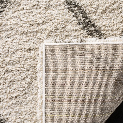 SAFAVIEH Hudson Shag Collection Accent Rug - 4' x 6', Ivory & Grey, Trellis Design, Non-Shedding & Easy Care, 2-inch Thick Ideal for High Traffic Areas in Entryway, Living Room, Bedroom (SGH329A)