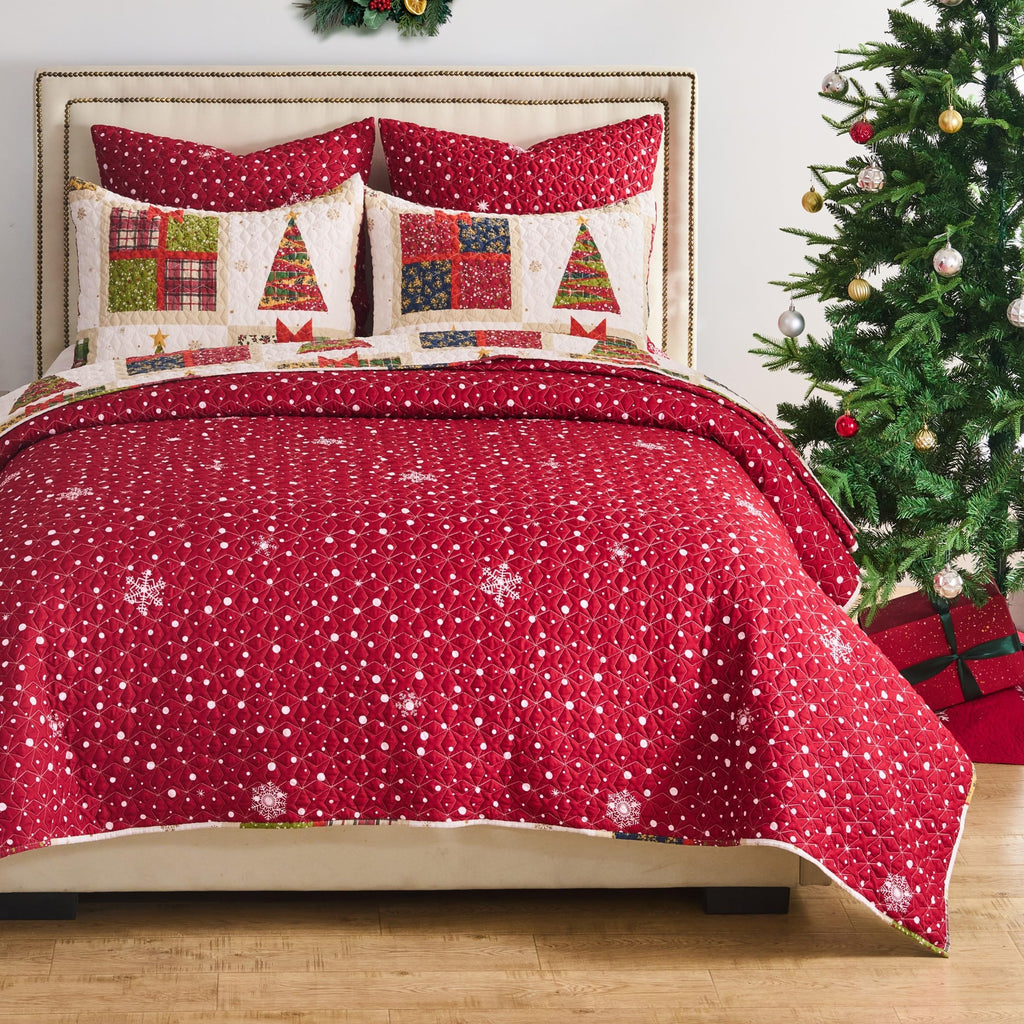 Greenland Home Fashions Deck The Halls Novelty Holiday Quilt Set, 2-Piece Twin/XL