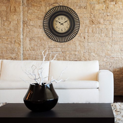 La Crosse Technology 20 Inch Covington Quartz Wall Clock - Black - 404-3051