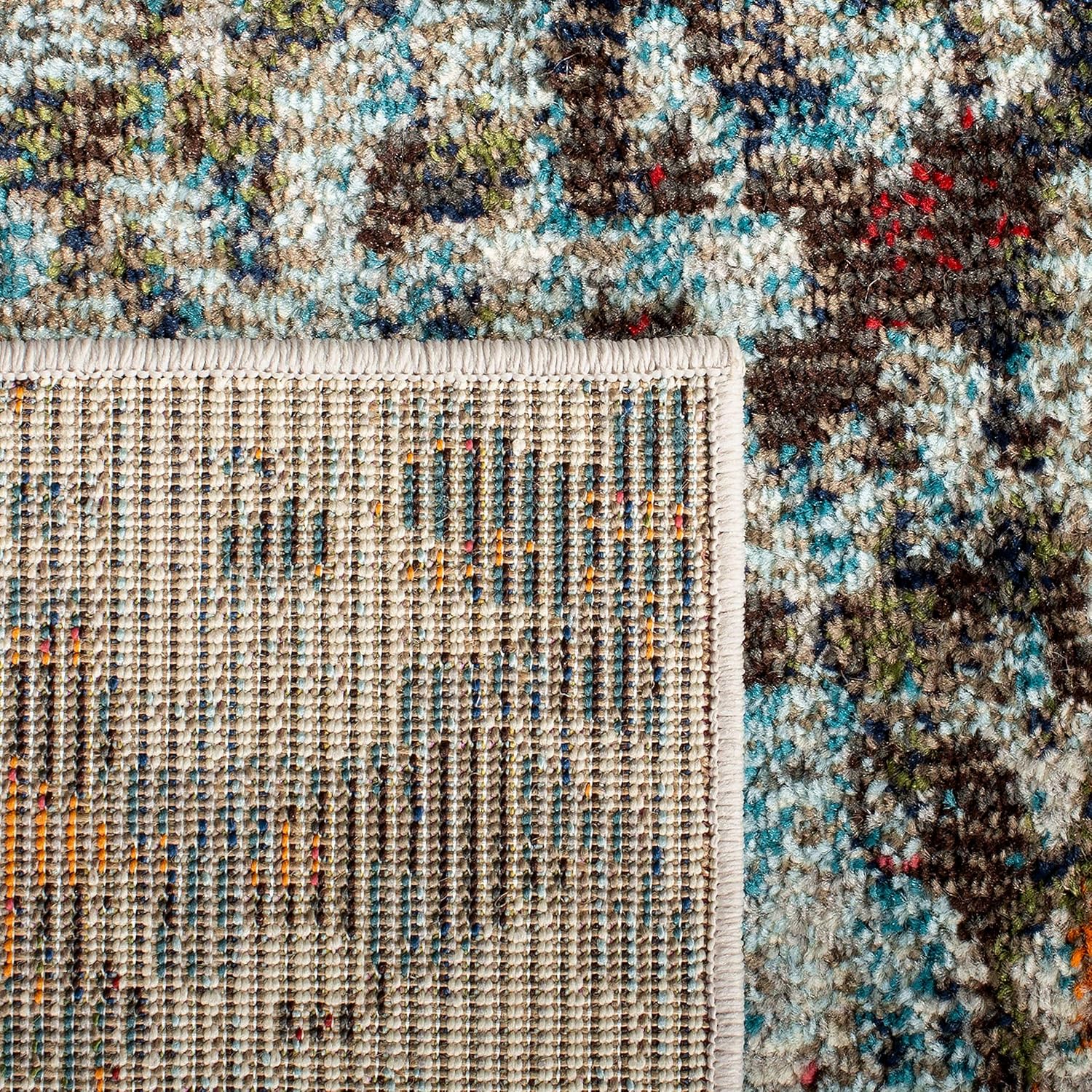 SAFAVIEH Area Rug - Madison Collection - Large 8x10 - Modern Grey & Blue Abstract Design, Non-Shedding & Easy to Clean for Living Room, Bedroom, Office, Dining Space