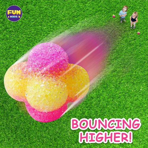 FunKidz Bouncy Ball Kit - Colorful Magic Bouncing Ball Making Set | 12 Individual Bottles for Kids Ages 6+