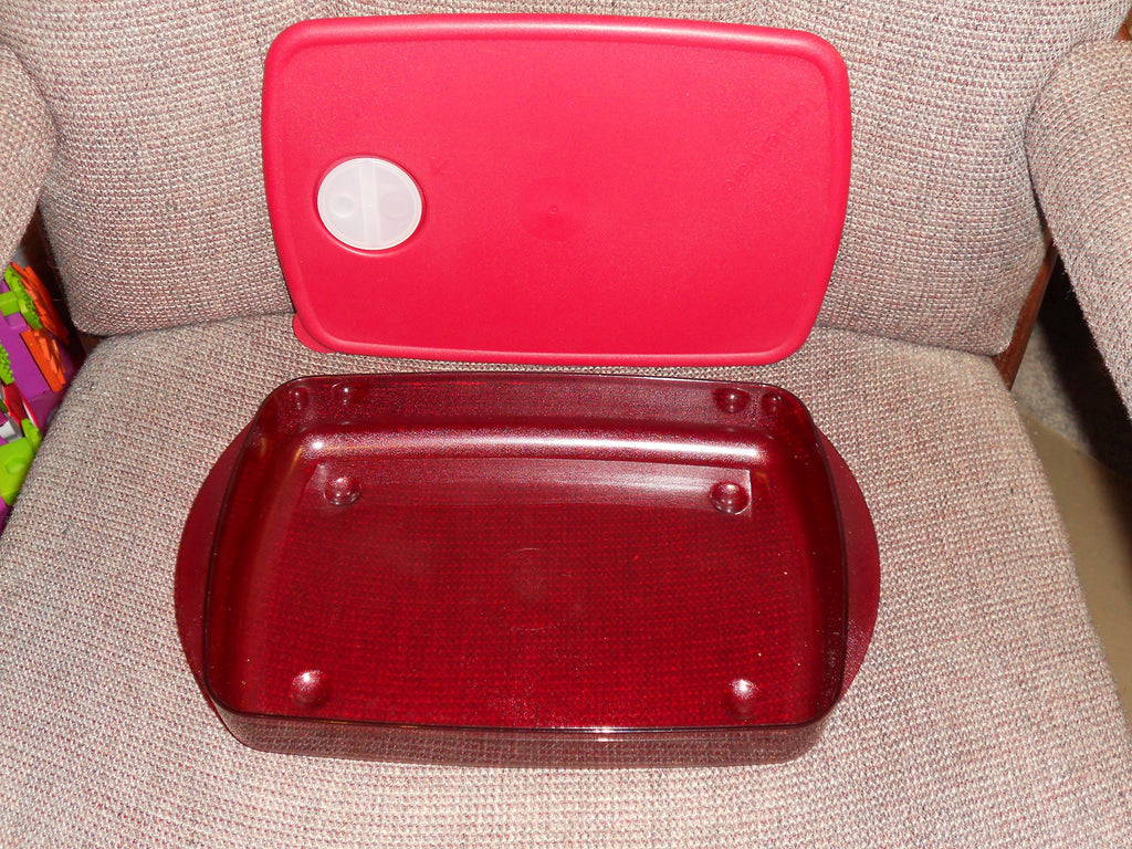 Tupperware Rock N Serve Large Shallow Ruby