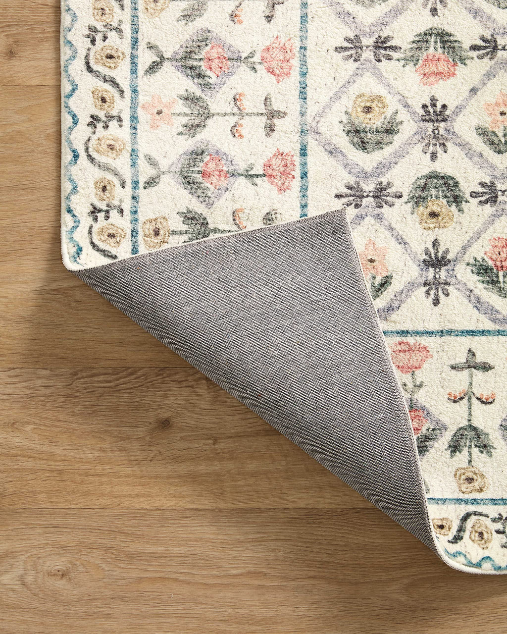 Loloi Rifle Paper Co. Eden Collection EDE-03 Lattice Ivory 3'-6" x 5'-6" Accent Rug feat. CloudPile™