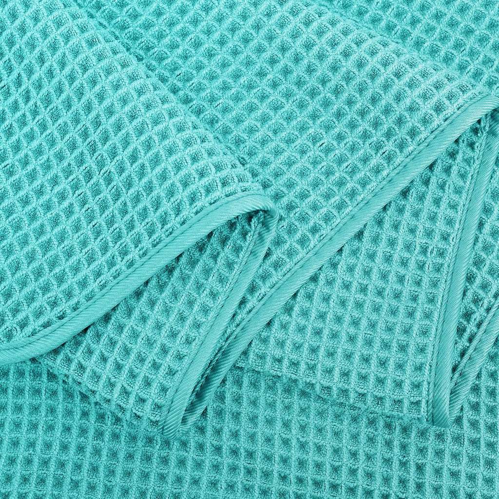 POLYTE Microfiber Oversize Bath Towels - Quick Dry, Lint Free, 60 x 30 in, 4 Pack | Waffle Weave
