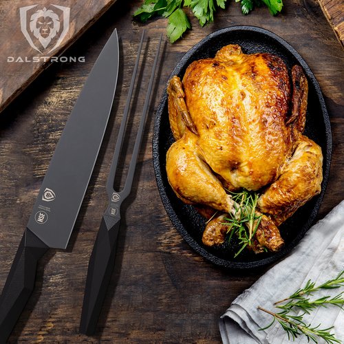 Dalstrong Meat Fork - 8.5 inch - Shadow Black Series - Black Titanium Nitride Coated - High Carbon 7CR17MOV-X Steel - Barbecue Carving Fork - Kitchen Utensils - Two Pronged Fork - NSF Certified