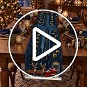 Christmas Night Santa Reindeer Table Runner 13 x 108 Inch Holiday Decor - Variation of THIS listing