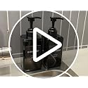 15oz Black Soap Dispenser Set - 2 Pack with Waterproof Labels