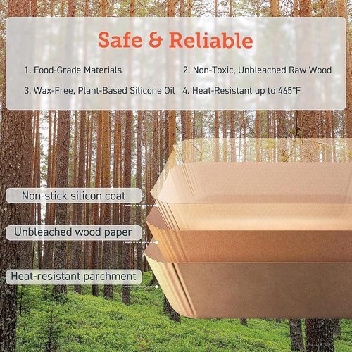 COSORI Air Fryer Liners - 100 PCS Non-Stick Disposable Paper Liners | 7.9" Unbleached Food Grade, Heat Resistant Up to 465°F