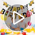 Construction Birthday Banner with Dump Truck Garland - Pre-Assembled Party Decor