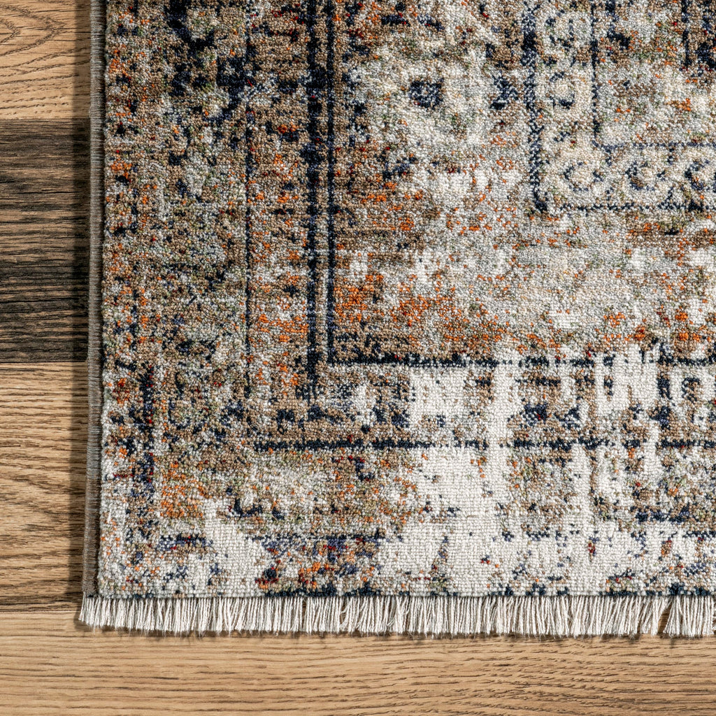 nuLOOM Fringed Performance Indoor Area Rug, Power Loomed, Easy Clean, Durable, Non-Shed, 4' x 6', Charvi Multi