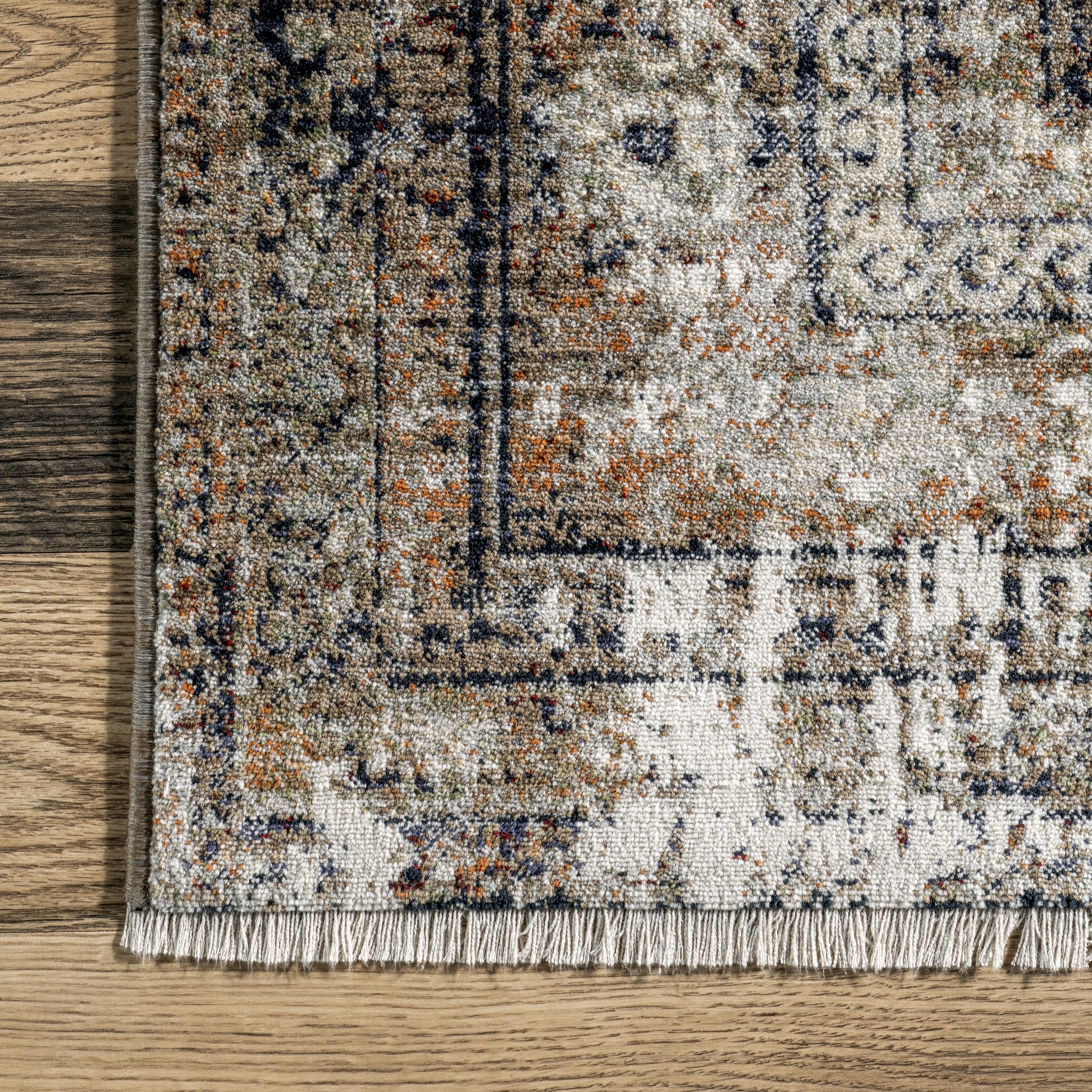 nuLOOM Fringed Performance Indoor Area Rug, Power Loomed, Easy Clean, Durable, Non-Shed, 4' x 6', Charvi Multi