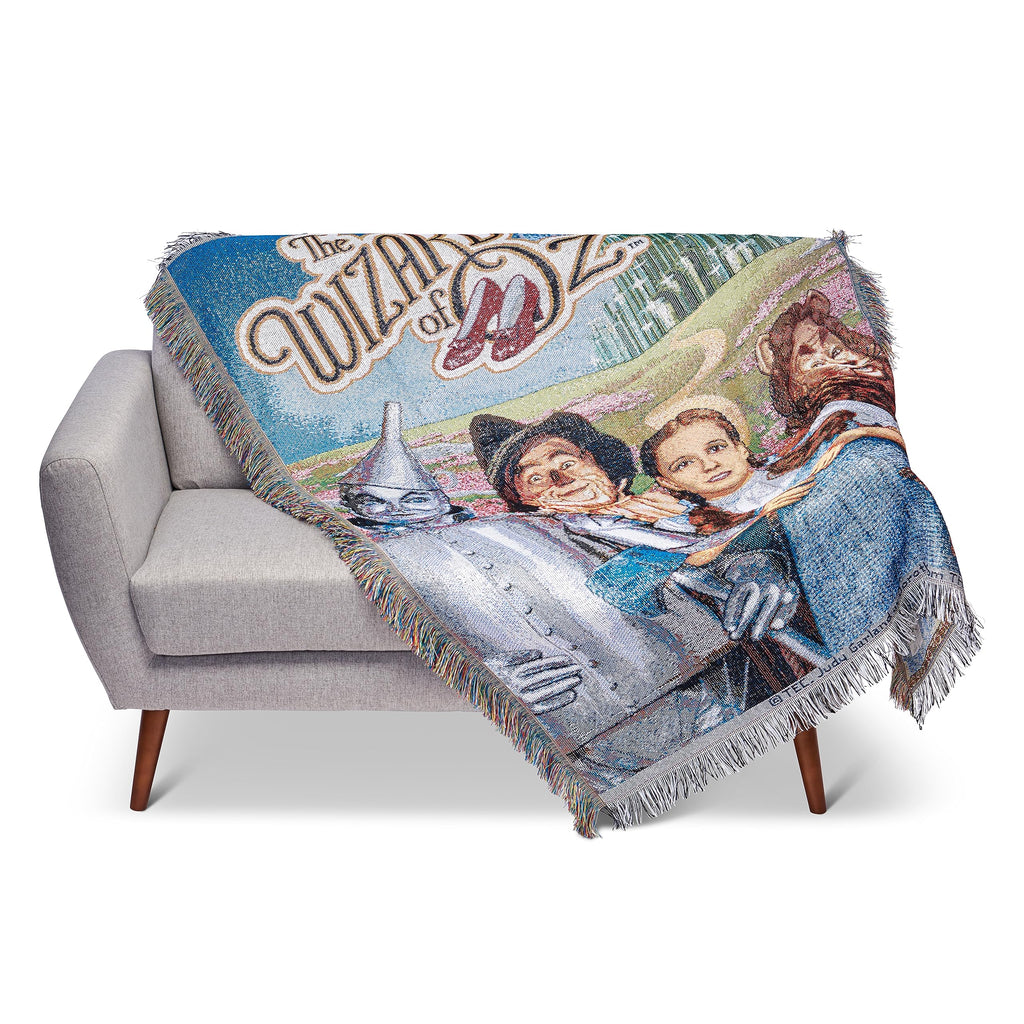 NORTHWEST Warner Brothers Wizard of Oz, 'Group' Woven Tapestry Throw Blanket, 48" x 60", Multi Color
