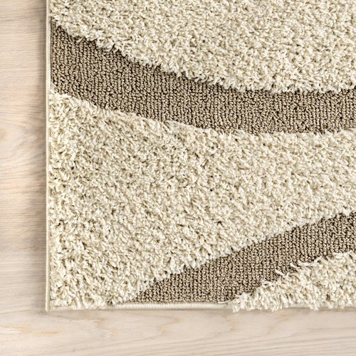 nuLOOM Carolyn Modern Shag Area Rug - 4 Round Accent Shag Rug Transitional Cream/Ivory Rugs for Living Room Bedroom Dining Room Nursery Entryway