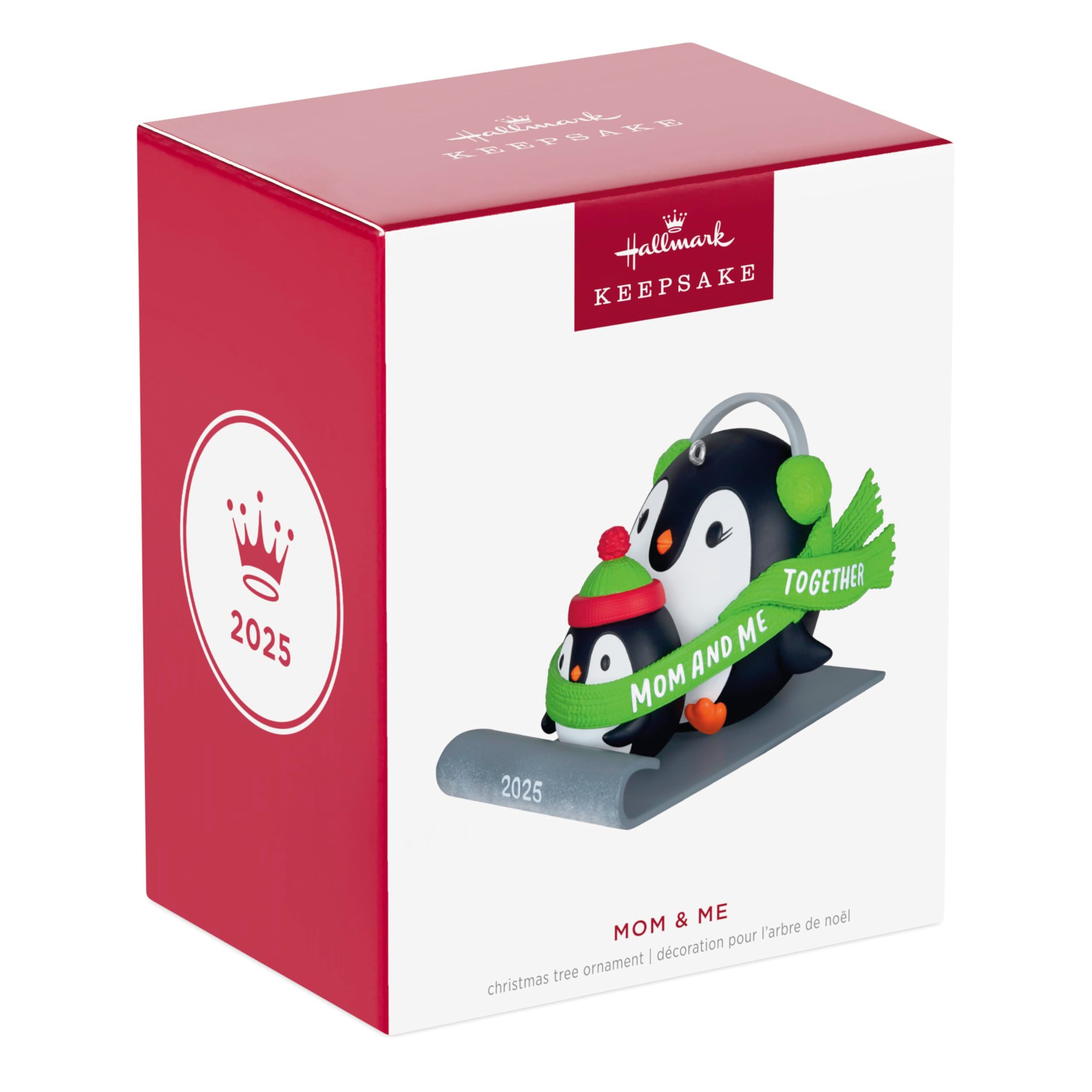 Hallmark Keepsake Christmas Ornament, Mom & Me Penguins Sledding, Year-Dated 2025