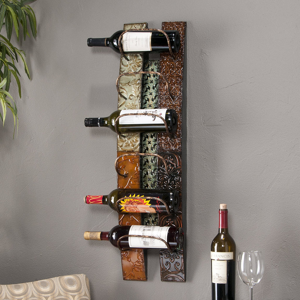 SEI Furniture Adriano Wall Mount Wine Storage, Multicolor