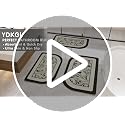 YDKGL Black Flower Bathroom Bath Mat Non Slip 16x24 Inches - Thin & Quick Dry