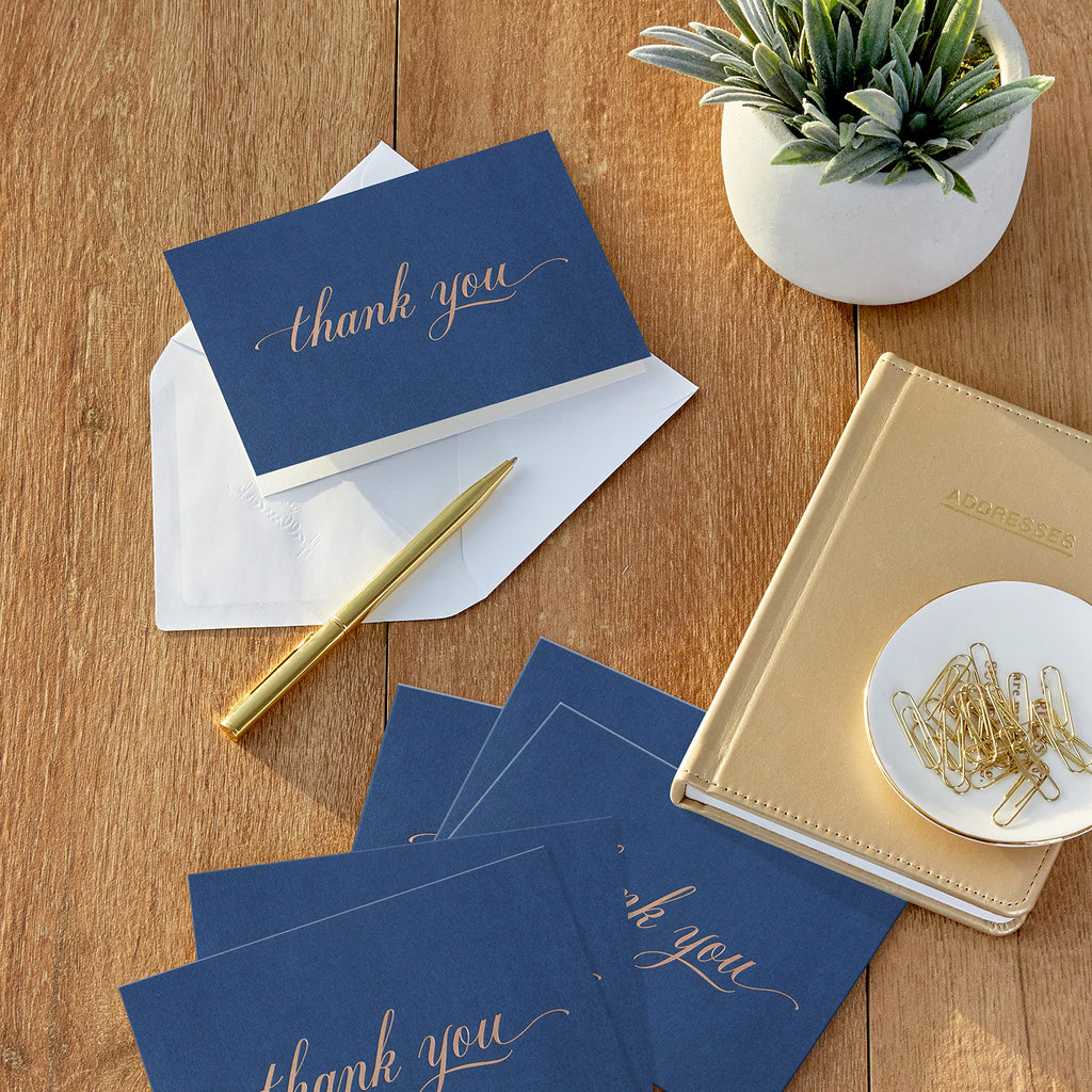 Hallmark Pack of Thank You Cards, Elegant Silver Foil (40 Thank You Notes with Envelopes)