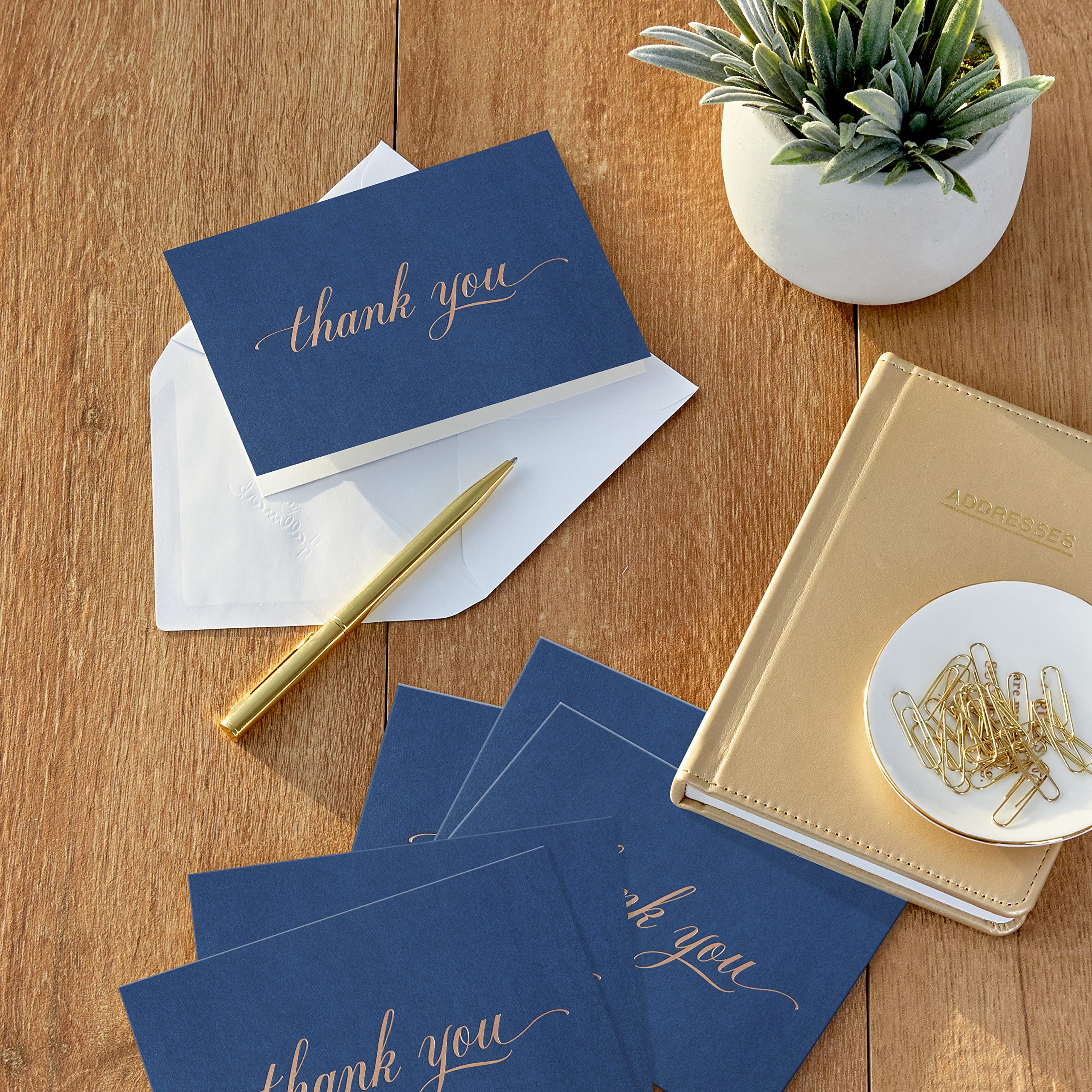 Hallmark Pack of Thank You Cards, Elegant Silver Foil (40 Thank You Notes with Envelopes)