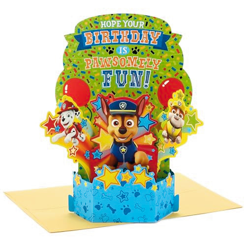Hallmark Paw Patrol Pop Up Birthday Card - Chase, Marshall & Rubble 6x9