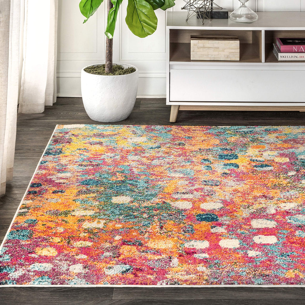 JONATHAN Y Modern Abstract Multi/Yellow Indoor Area Rug, 5x8, Contemporary POP, Transitional, Easy-Cleaning for Living Room, Bedroom, Kitchen, Pet Friendly, Non-Shedding (CTP108A-5)