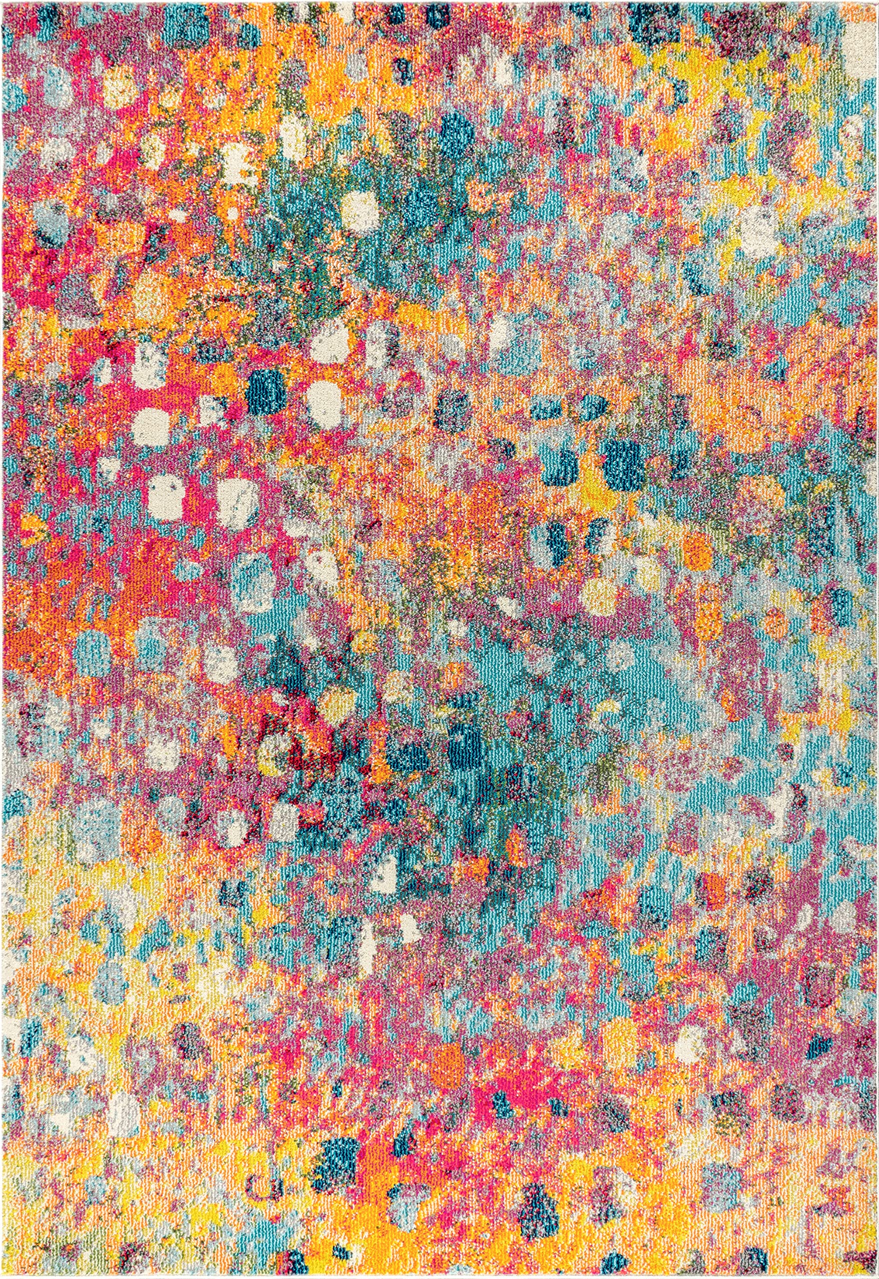 JONATHAN Y Modern Abstract Multi/Yellow Indoor Area Rug, 5x8, Contemporary POP, Transitional, Easy-Cleaning for Living Room, Bedroom, Kitchen, Pet Friendly, Non-Shedding (CTP108A-5)