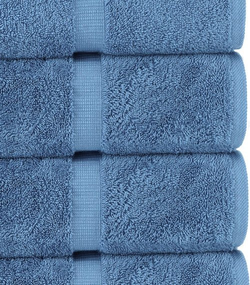Chakir Turkish Linens | Luxury 100% Cotton Turkish Towels - Soft, Absorbent, Extra Large (30x60 Inches, Set of 4 - Wedgewood)