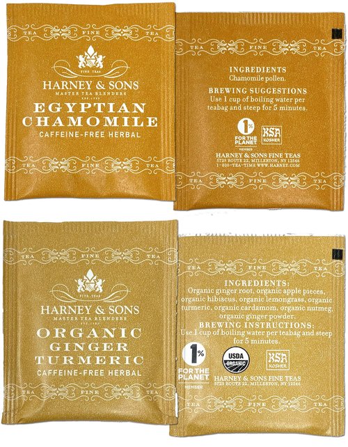 Harney & Sons Assorted Tea Bag Sampler 40 Count – Harney Decaf Tea Bags Variety Packs, Herbal Tea Bundle Caffeine Free Tea