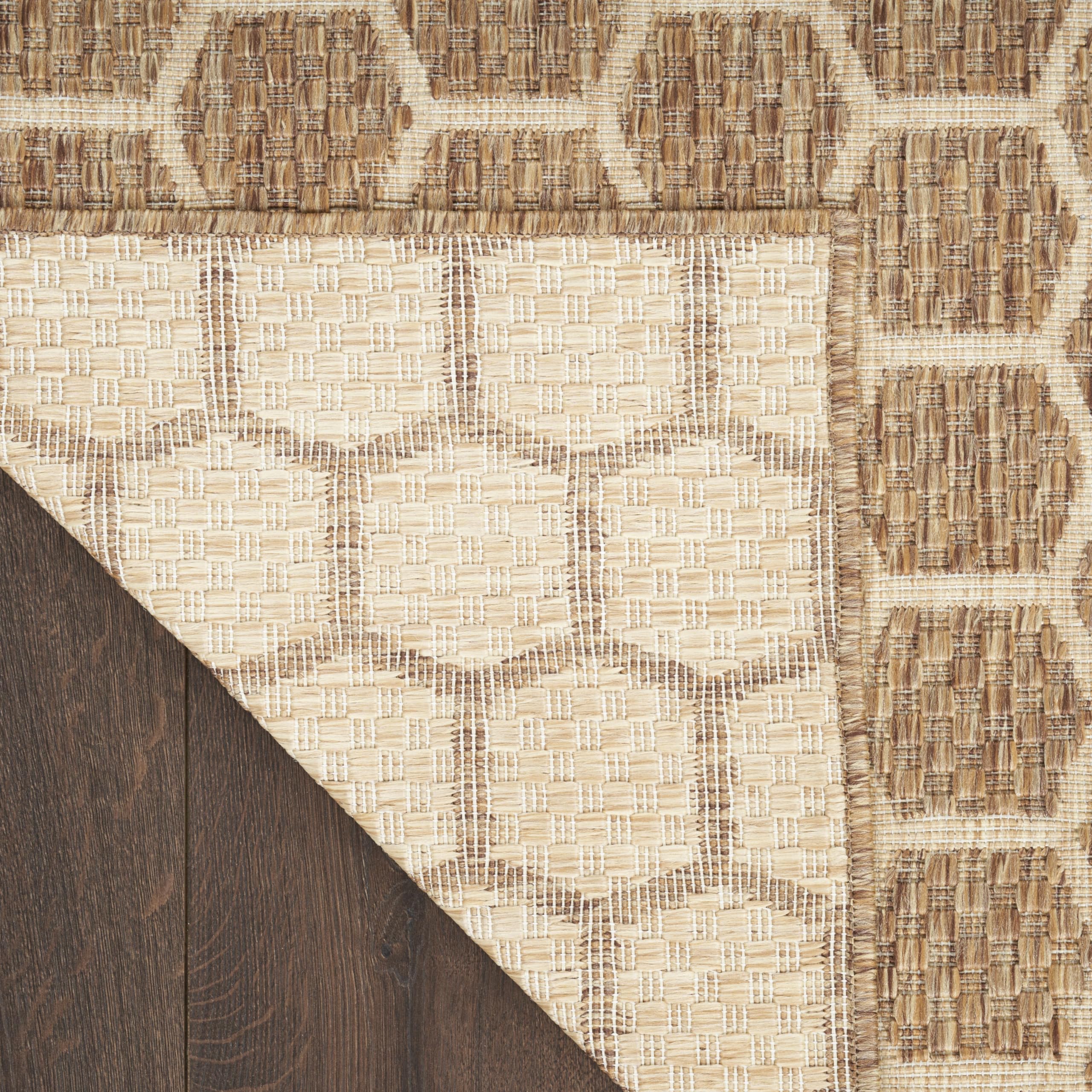 Nourison Home Reversible Indoor Outdoor Natural 4' x 6' Area Rug - Easy Clean, Non Shedding, Bed Room, Living Room, Dining Room, Kitchen (4' x 6')