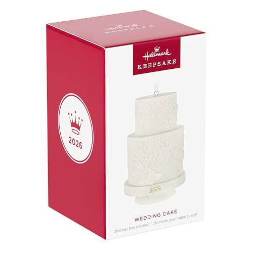 Wedding Cake Ornament 2026 - Bridal Shower & First Christmas Keepsake
