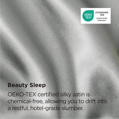 Bedsure Satin Pillowcase - Luxurious Silk-Like Feel | Standard Size 20x26 Inches, Silver Grey, 2-Pack