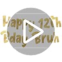 Pre-Strung Gold Glitter Happy 12th Birthday Banner - Party Decoration