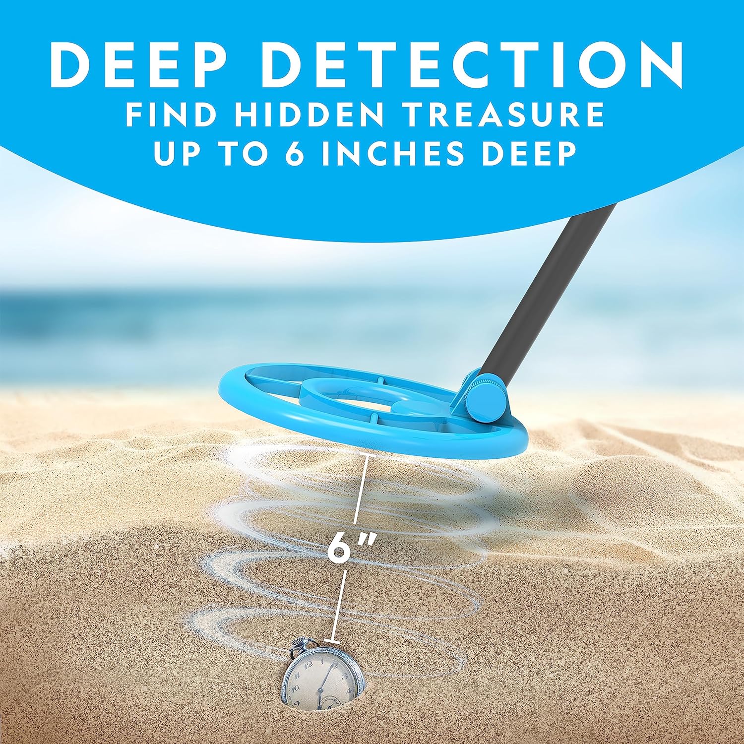 National Geographic Metal Detector for Kids - Waterproof 7.4" Coil, Lightweight with Pinpoint Function & LCD Display