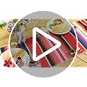 Purple Mexican Serape Table Runner 14x84 Inch for Parties Wedding Outdoor Decor