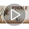 Square Leather Tissue Box Cover - Merry Christmas Snowflake Design