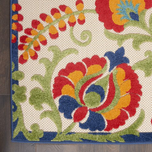 Nourison Home Aloha Multicolor 2'3" x 10' Area Rug - Easy Clean, Non Shedding, Bed Room, Living Room, Dining Room, Kitchen (10' Runner)