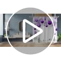 Purple Christmas Shower Curtain with Xmas Ball Pine Tree Winter Forest Decor 70x70 Inches
