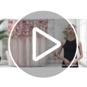 Riyidecor Pink Floral Shower Curtain 72"x72" with Hooks - Bridal Decor