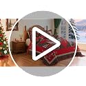 Christmas Queen Quilt Set - 100% Cotton Fill Bedding with Festive Floral Design, 90 x 98 Inches